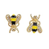 1 Pair Small Bee Crystal Stud Earrings Women Girls Animal Gold Earrings Useful