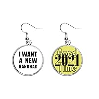 I Want A New Handbag Art Deco Gift Fashion Earrings Ear Pendants Jewelry 2021 Good Luck