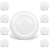 8 Packs 6 Inch LED Low Profile Recessed & Surface Mount Disk Light, Round, 15W, 900 Lumens, 5000K Daylight White, CRI80, Driverless Design, Dimmable, ETL Listed, White