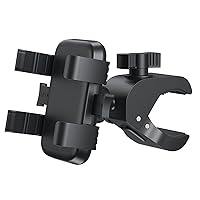 Phone Mount Motorcycle Handlebar Phone Holder 360 Rotation Scooter Clamp Arm with Anti-Shake Silicone Pad Phone Clamp Mount