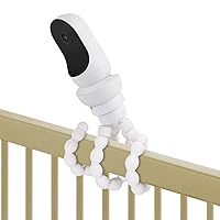 Flexible Tripod Baby Monitor Mount for Owlet Cam and Owlet Cam 2, Attach Your Baby Camera Wherever You Like Without Tools or Wall Damage - White