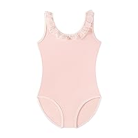 HIPPOSEUS Girls Sleeveless Leotard for Dance Ballet Gymnastic Outfit Classic Leotard with White Lace at Neckline, AM2000BX