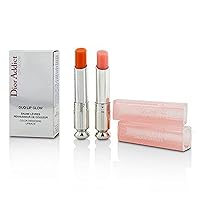 Christian Dior Addict Duo Lip Glow Set (No. 001 Pink + No. 004 Coral) 2 X 0.12 Ounce