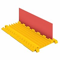 Linebacker CP5X125-GP-O/Y Polyurethane Heavy-Duty General-Purpose 5-Channel Cable Protector with T-Shaped Connectors, Orange Lid with Yellow Ramp, 36