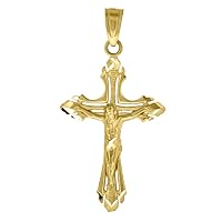 10k Gold Dc Mens Cross Crucifix Height 28.9mm X Width 15.5mm Religious Charm Pendant Necklace Jewelry Gifts for Men