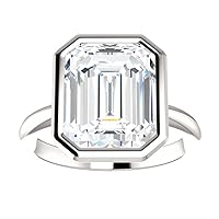 HNB Gems 5 CT Emerald Moissanite Engagement Rings 10K 14K 18K Solid Gold Moissanite Diamond Ring 925 Sterling Silver Solitaire Engagement Ring Wedding Ring Women