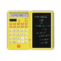 LCD Writing Tablet Board Electronic Drawing Board Painting Sketchpad Type-C Solar-Power 12-Digits for Cashier 2 in 1 LCD Drawing Board Calculator Handwriting Pad Notebook Type-C Charging 6In