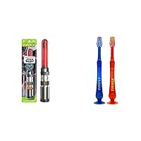 FIREFLY Kids Toothbrush Soft Color & Light-Up Timer Suction Cup 2 Count Pack of 1 Assorted