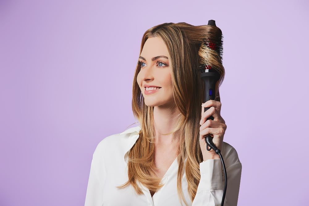 SUTRA IR Infrared Thermal Brush - Heated Round Hair Brush with Ionic Bristles for Straightening and Smoothing Fully Dried Hair, Volumizing, Reduces Styling Time, All Hair Types