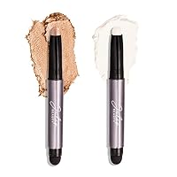 Julep Eyeshadow 101 Crème-to-Powder Eyeshadow Stick Duo, Champagne Shimmer & Snowfall Matte