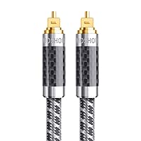 Optical Audio Cable 1M/3Feet Carbon Digital Audio Optical Cable for Soundbar 24K Gold Plated Support 5.1-7.1 Channl,PCM,DTS,Imported Optical Chip Nylon Audio Speaker Cable For Sound Bar,TV,PS5,Xbox