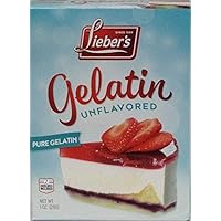 LIEBERS Unflavored Gelatin Sugar Free Gelatin â€“ Kosher, Gluten Free Pure Gelatin Powder Unflavored â€“ 1 Oz. Box, Contains 2 Packets.