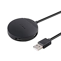 USB Hub Long Cable 4ft, DTECH Small Round 4 Port USB Expansion Hub USB 2.0 Type A Multiport Adapter Data Transfer Charging for Laptop Computer Mouse Keyboard