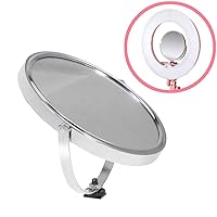 Double-Sided Swivel Polished Adjustable Makeup Selfie Mirror for LED Ring Light Stainless Steel and Glass