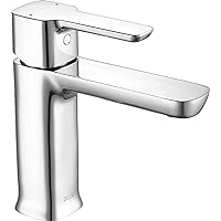 Delta Faucet Modern Single Hole Bathroom Faucet, Single Handle Bathroom Faucet Chrome, Bathroom Sink Faucet, 1 Hole Bathroom Faucet, Drain Assembly, 1.2 GPM, Chrome 581LF-PP
