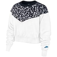 nike Women's Sportswear Heritage Floral-Print Cropped Fleece Top Medium