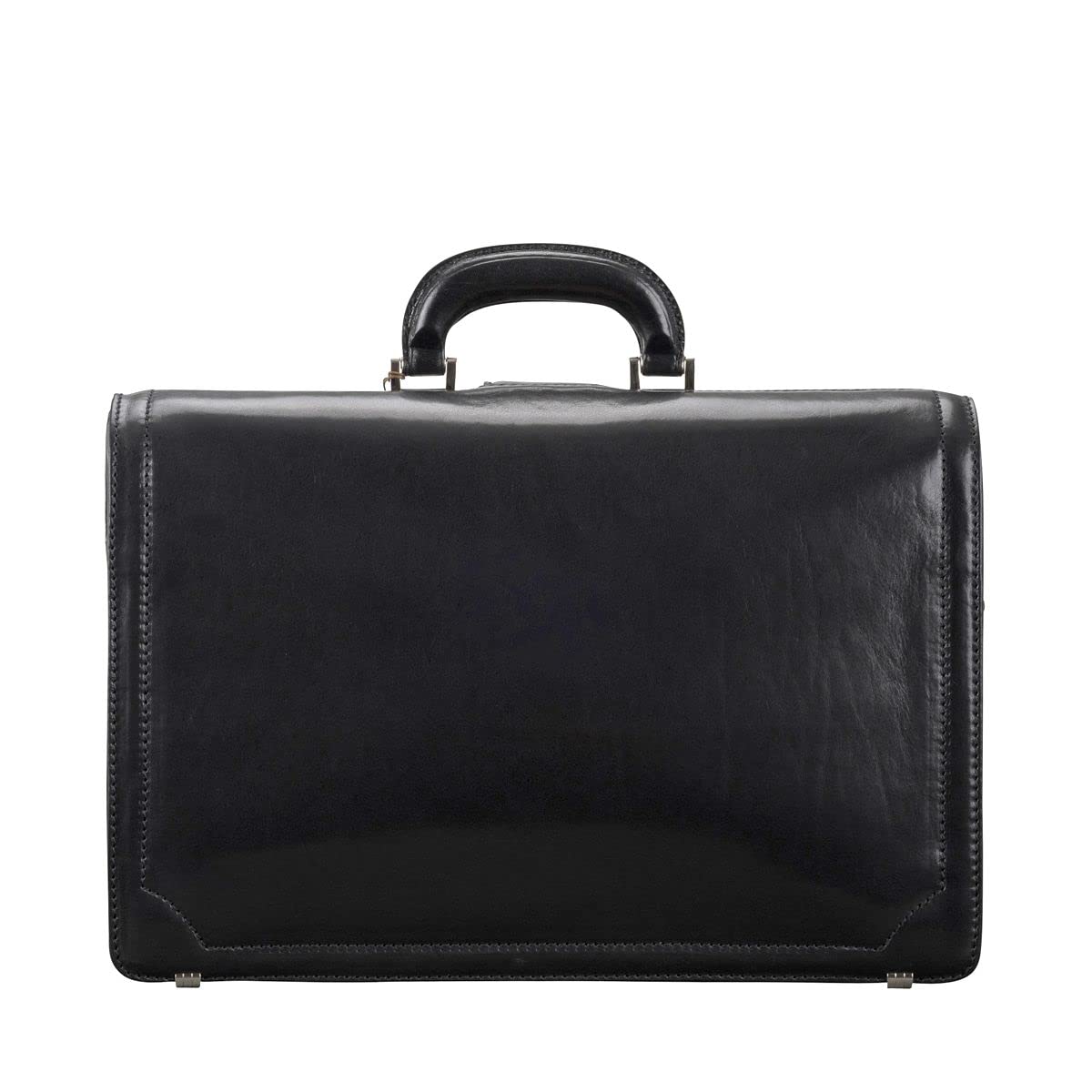 Maxwell Scott - Mens Luxury Leather Executive Lawyer Briefcase - 2 Section Top Handle - Handmade in Italy - The Basilio