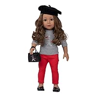 ADORA Amazon Exclusive - 18” Realistic Doll in Soft Vinyl, Huggable Body and Trendy Outfit for Unlimited Imaginative and Interactive Pretend Play - Amazing Girl Emma Sparkles