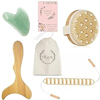 Wood therapy massage tools, 5 piece kit, lymphatic drainage massager, maderoterapia kit, guasha tool ,body shaping, gua sha, tool, body shaping, professional wood body sculpting tools with E-Book