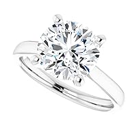 925 Silver, 10K/14K/18K Solid Gold Moissanite Engagement Ring,3.0 CT Round Cut Handmade Solitaire Ring, Diamond Wedding Ring for Women/Her Anniversary Ring, Birthday Rings,VVS1 Colorless Gift