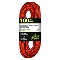 Go Green Power Inc. (GG-13800) 14/3 SJTW Outdoor Extension Cord, Lighted Extension Cord, 100 ft