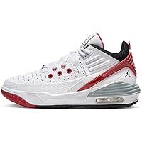 Jordan Max Aura 5 Big Kids' Shoes (DZ4352-101, White/Varsity Red/Wolf Grey/Black) Size 6