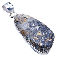 StarGems® Natural Jasper Handmade 925 Sterling Silver Pendant 1.75