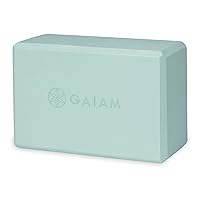 Gaiam Yoga Block - Supportive Latex-Free Eva Foam - Soft Non-Slip Surface with Beveled Edges for Yoga, Pilates, Meditation - Yoga Accessories for Stability, Balance, Deepen Stretches (Cool Mint)