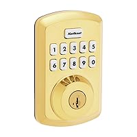 Kwikset 9250TRS-L03S Transitional Powerbolt 2 Electronic SmartCode Deadbolt SmartKey with RCAL Latch and RCS Strike Lifetime Brass Finish