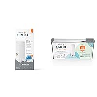 Bundle of Diaper Genie Platinum Pail (Lilly White) + Easy Roll Refill (30 Bags)