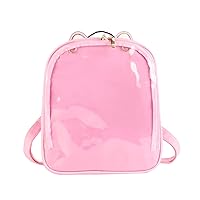 Oweisong Ita Bag Backpack Cat Anime Cosplay Casual Daypack Kawaii Candy Leather Satchel Clear Bag