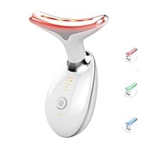 CAPOTRed Light T herapy for Face, 3 Color Facial and Neck Massager, 3 in 1 Portable Neck Face Beauty Device at Home, White