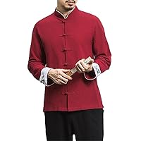 Men Long Sleeve Shirts News Traditional Chinese Clothing for Embroidery Uniform