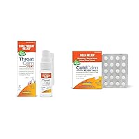 Boiron ThroatCalm Spray and ColdCalm Tablets Bundle for Soothing Sore Throat Relief and Cold Symptom Relief