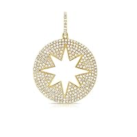 Beautiful Star Diamond 925 Streling Silver Charm Pendant,Designer Star Silver Diamond Charm Pendant,Handmade Pendant Jewelry