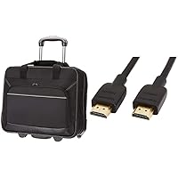 Amazon Basics Laptop Case + Cable-6 Feet, Black