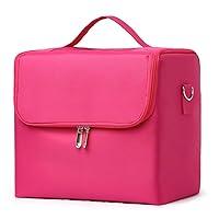 Makeup Box Multifunction Travel Cosmetic Bag Make Up Tool Boxes Brushes Bags with Compartments Waterproof Detachable Vanity Organizer Cosmetic Bags (Color : Pink)