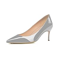 Women's 3.5 Inch Slip On Patent Leather Sexy Pointed Closed Toe Prom High Heel Pump Evening Party Dress Shoes