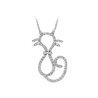 Diamond Stone Cat Necklace in 14K Gold