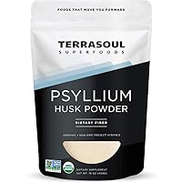 Terrasoul Superfoods Organic Psyllium Husk Powder, 1 Lb - Superfine Texture | High Purity | Keto Baking