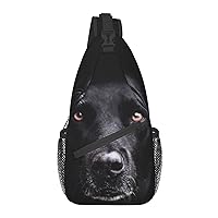 Black Labrador Chest Bag Shoulder Bag, Cute Animals Sling Backpack Casual Travel Bag For Men And Women