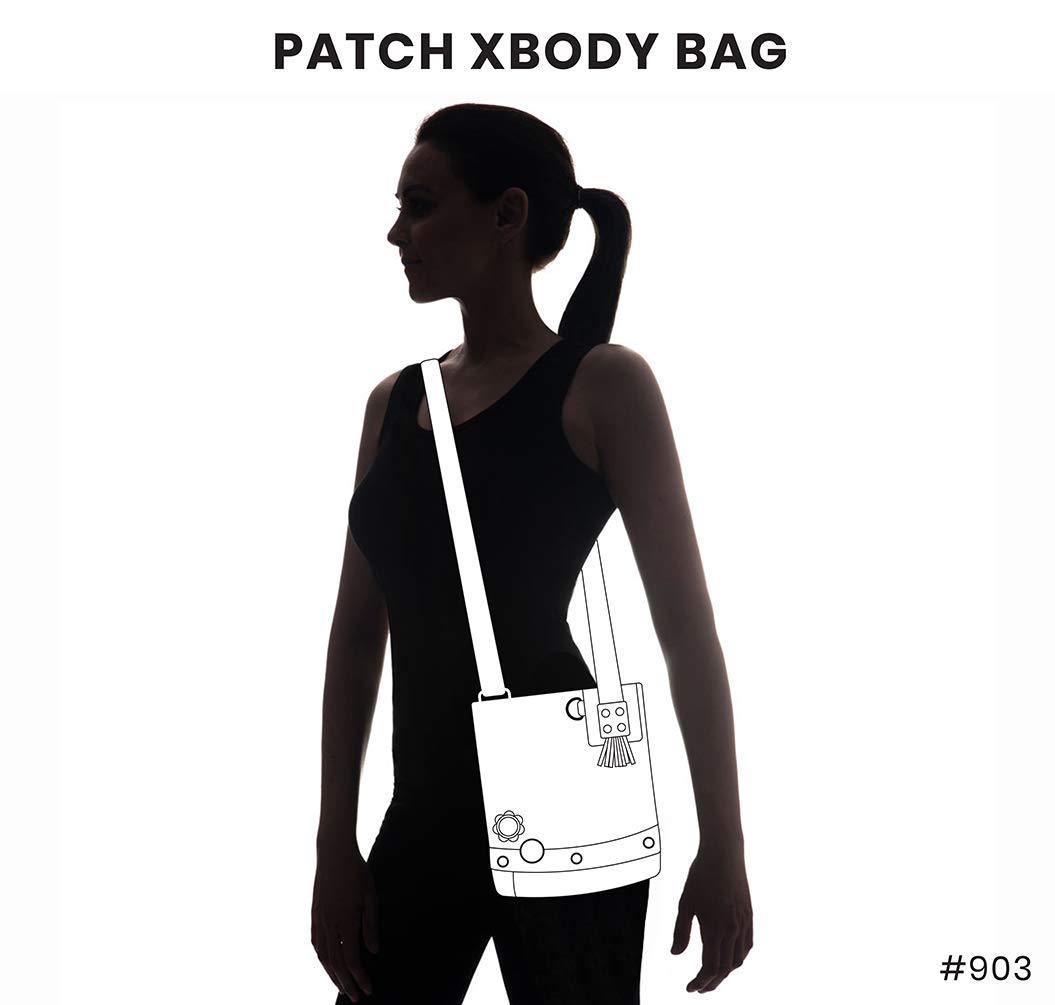 Chala Handbags Blue/Sand Canvas Patch Cross-body Messenger Bags with 2021 new key-fob (Sand_ Fox)