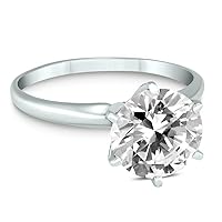 AGS Certified 1 1/2 Carat Diamond Solitaire Ring in 14K White Gold (I-J Color, I2-I3 Clarity)