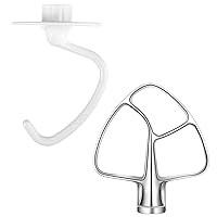 Flat Beater&Stainless Steel Beater for 4.5 QT Tilt-Head Stand Mixer Kitchenaid Stand Mixer