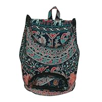 100% Cotton Fabric Backpack Handbag Shoulder Mandala Handmade Travel School Art