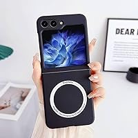 for Samsung Galaxy Z Flip 5 4 3 ZFlip5 Wireless Charging Magnetic Case Thin Folding Shockproof Hard Cover,Black,for Z Flip 5