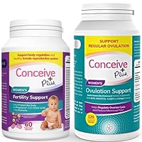 CONCEIVE PLUS Ovulation Bundle, Womens Fertility Supplement Prenatal Vitamins and Ovulation PCOS Support Capsules