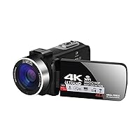 4K Ultra HD Video Camera Camcorder for Vlogging Video Camera WiFi Recorder Built-in Light 48MP 3.0Inch 16X Digital Cameras (Size : 128G SD Card, Color : White)