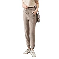Women Knitted Fall Winter Thick Long Britches Sports 100% Wool Sweater Trousers Sweatpants