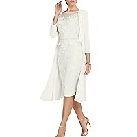 Sheath/Column Elegant Mother of The Bride Dress Boat Neck Knee Length 3/4 Length Sleeve Wedding Guest Dress 2024